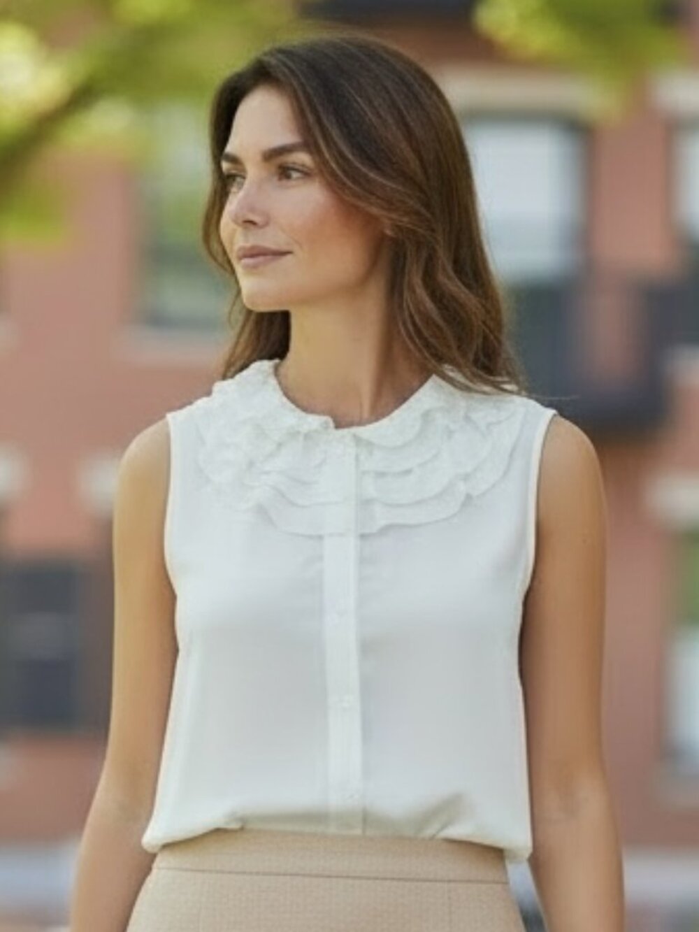 $85 Shin Choi White Ruffle Blouse S Coquette Balletcore